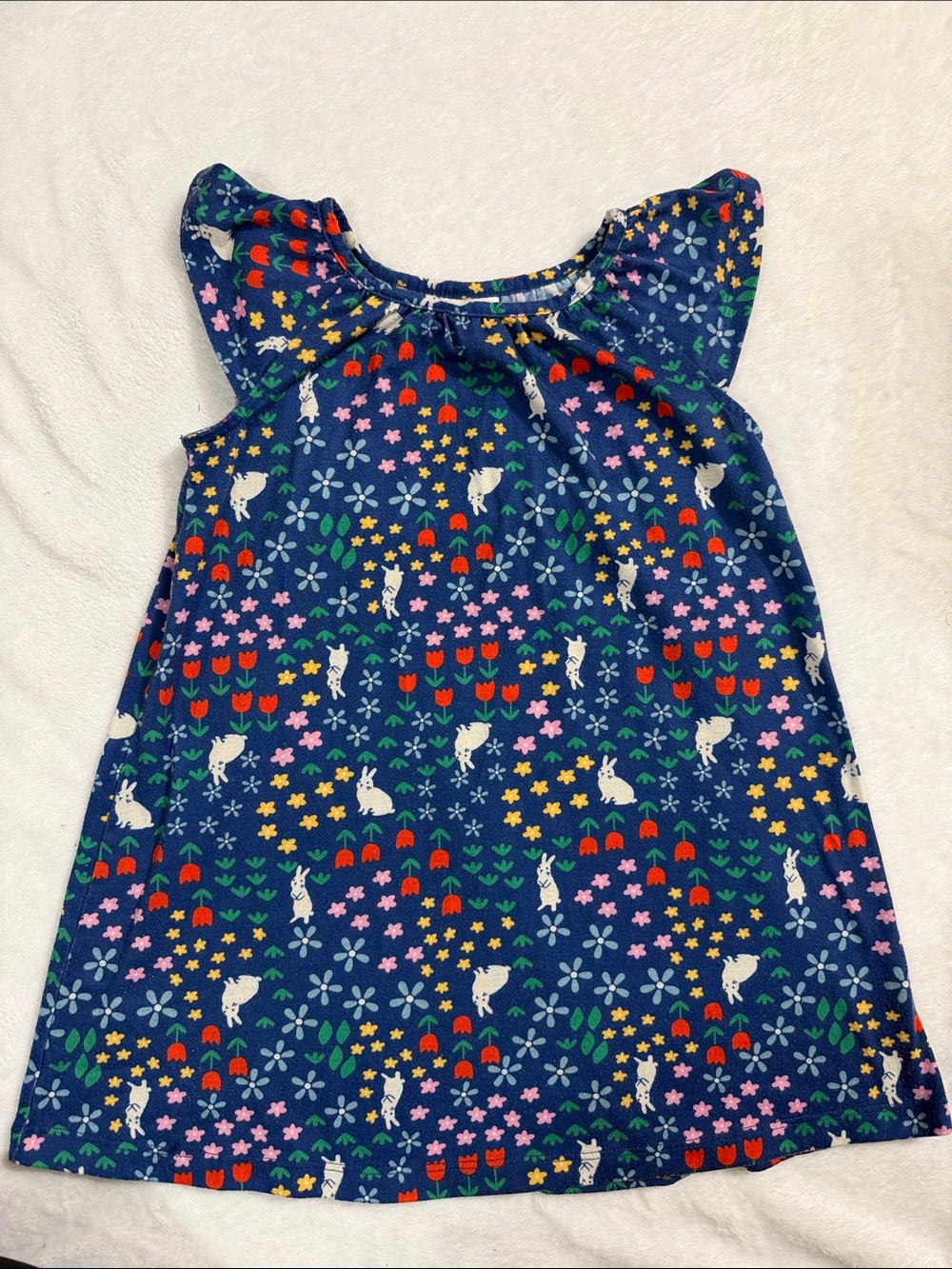 Hanna Andersson bunny floral print nightgown size 5